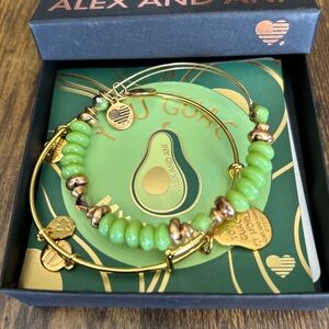 Alex and Ani Color Infusion, ‘You Guac My World,’ 
Set of 2 Bracelets. 2018.